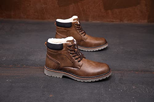 TOP STAKA Men's Boots Lace Up Winter Shoes Fur Warm Ankle Boots Anti-slip Snow Shoes - Image 6