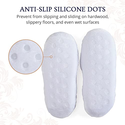 Triodream Velvet Plush Memory Foam Warm Slipper Socks For Women | Non-Slip One Size Fuzzy Socks For Women With Grippers | Ultra Plush And Cozy Warmth Collection (White) #TOP1