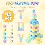Magnetic Blocks Building Cubes for Toddlers, Classroom Must Haves Creative Learning Kids Gifts, Preschool Montessori Sensory Magnet Toys for Boys and Girls Ages 3 4 5 6 (45PCS)