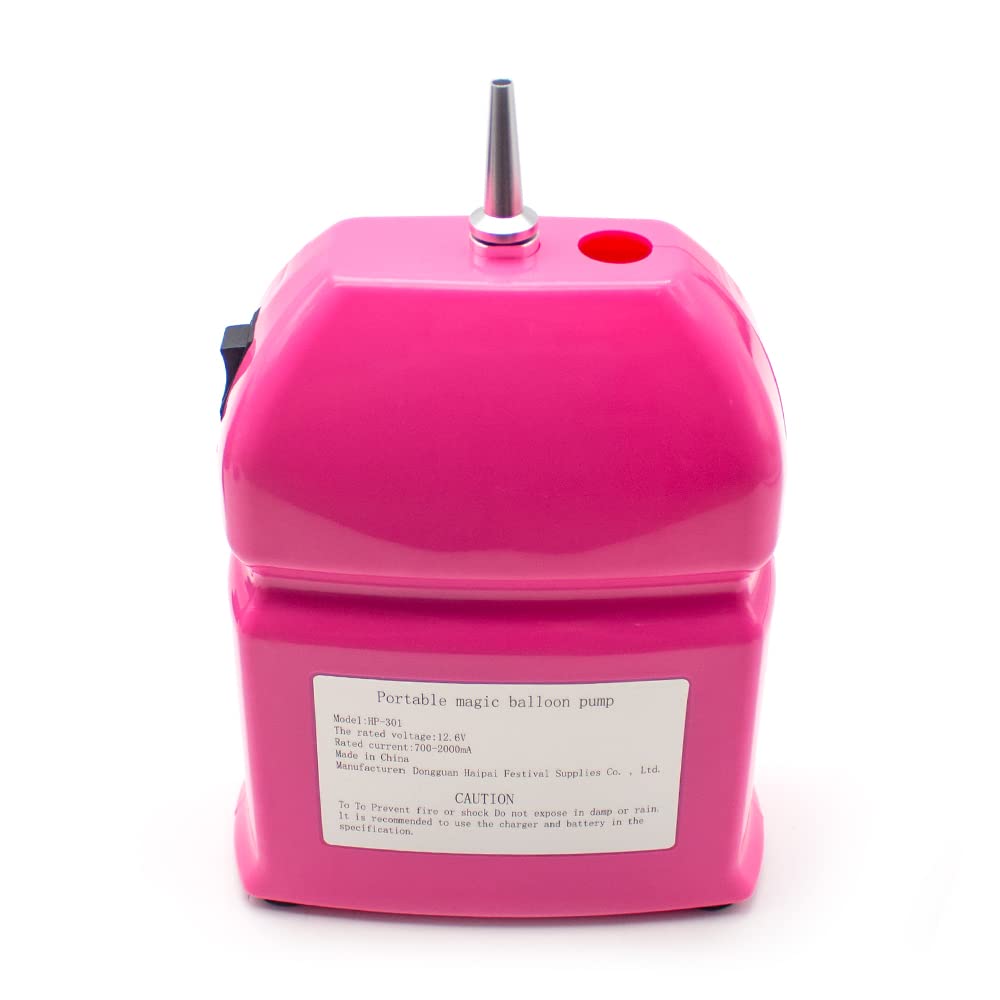 Toplionace Bomba de Globo Mágica Eléctrica Portátil, Inflador de Aire de Globo Largo Recargable de 110-240V Bomba de Aire de Globo Inalámbrica Portátil, DD-301 (Rosa)
