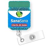 Sana Sana Colita De Rana Badge Holder Retractable, Funny Sana Sana Badge Reel for Nurse Nursing RN MA LPN CNA Doctor & Medical Worker, Glitter Badge Holder with Alligator Clip & 24” Durable Nylon Cord