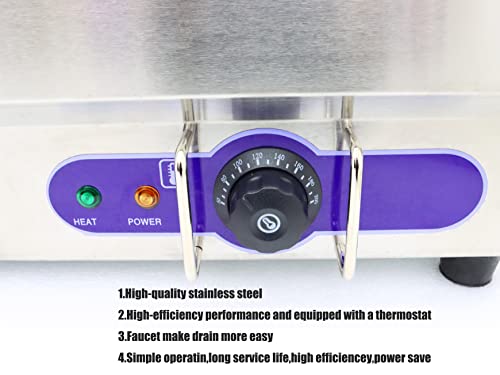 Intbuying 110V 1500W 1/3 Gn 6 Pan Electric Commercial Food Soup Warmer Steam Table Steamer 12X5.5X6Inch Pan Double Row For Catering And Restaurants #TOP3