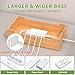 Pezin & Hulin Cell Phone Charging Station for Multi Devices, All in One Desktop Charger Organizer, with Power USB Charge Adapter and 6 Cables, Use As Power Strip Hidden Box -Natural Bamboo Color