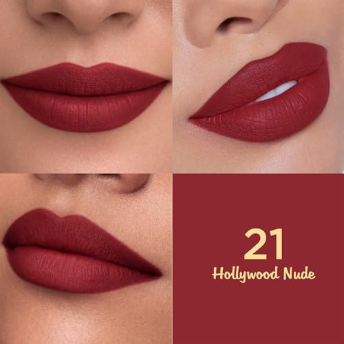 Image of Glam21 Lip Seduction Non- Transfer Crayon Lipstick up to 12 Hours Stay | Lightweight & Longlasting|Creamy Matte | Smudge Proof - 3.6gm| Hollywood Nude | 21