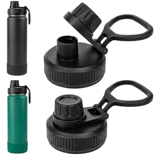 UWSTE 2Pack Lid Replacement Compatible with Thermoflask Leak Proof lid Fits for Thermoflask 16 18 24 32 40 64oz Wide Mouth Bottle Handle Easy to Carry BPA Free.