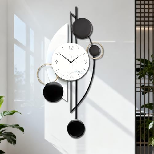 Horloge murale verticale COSLIFE design géométrique minimaliste et silencieuse - 7