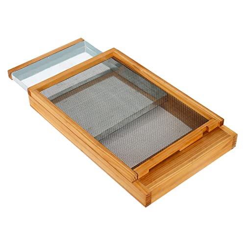 Honey Lake Langstroth Bee Hive Screened Bottom Board Dipped in 100% Beeswax with Entrance Reducer, Screen Bottom Board for Beehive 8 Frame with Solid Wood, Beehive Separated Board Beekeeping Supplies