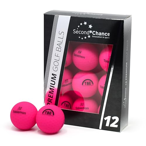 Second Chance Recycled Lake Golf Balls 12 Pack Mixed Golf Balls Ideal for Practice and Play Golf Ball Assortment Pink