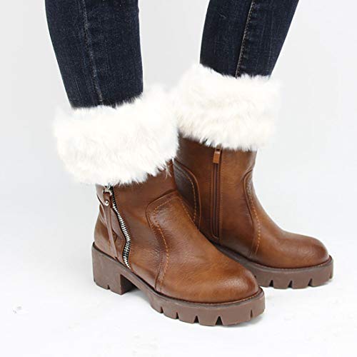 Image of Womens Fur Trim Boot Cuff Top Cover Leg Warmers