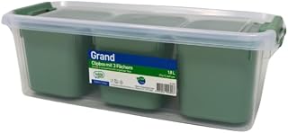 Grand 02 1065 Grand - Caja de almacenaje con bandejas interiores (1,8 L), color verde