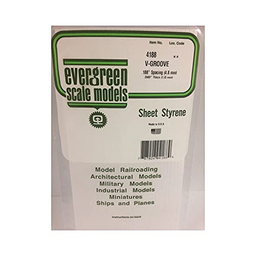 Evergreen Scale Models V-Groove .040 x 6 x 12,.188", EVG4188