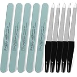 Pingispower Nail File and Buffer (10 Pack), Professional Metal Nail Files and Buffers for Natural Nails, 600/3000 Grit Double Sided Reusable & Washable Manicure Kit for Women Home, Salon & Travel