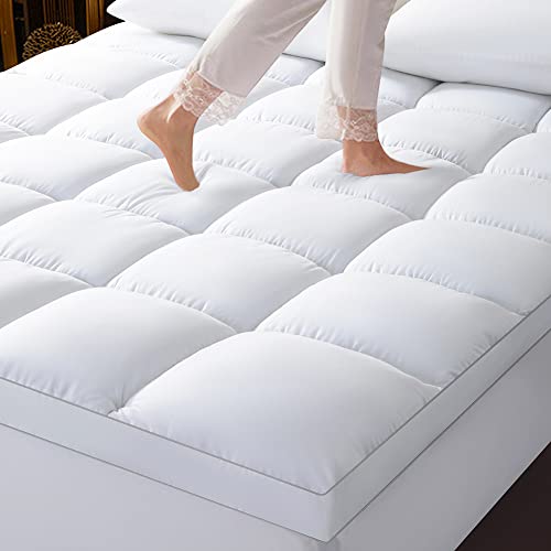 Sonoro Kate Queen Mattress Topper, Extra Thick Mattress Protector,Cooling Mattress Pad Cover For Back Pain, Plush & Support Bed Topper Overfilled Down Alternative With 8-21" Deep Pocket (White, Queen) #TOP21