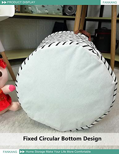 Fankang Storage Basket, Nursery Hamper Canvas Laundry Basket Foldable With Waterproof Pe Coating Large Storage Baskets For Kids Boys And Girls, Office, Bedroom, Clothes,Toys（Geometric） thumb #6