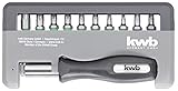 kwb 151040 - Caja de herramientas (formato de bolsillo, T-10, 15, 20, 30, 40 + Tamper-Torx TT-20 y 25, incluye soporte para puntas y asa)