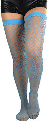 Image of ToBeInStyle Women's Vibrant Large Net Fishnet Thigh High Elastic Nylon Novelty Stockings