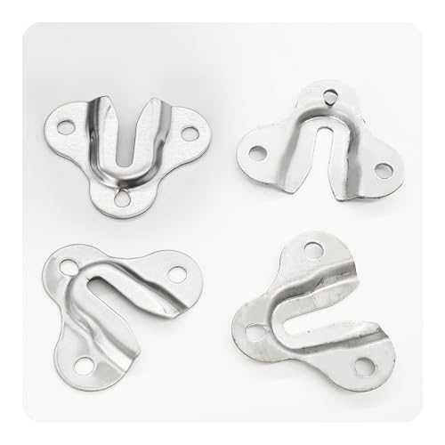 Image of 30Pcs Brushed Silver Keyhole Hangers, Single Keyhole Wall Mount Hanging Plates for Mirrors, Picture Frames, Coat Racks, Wooden Boards
