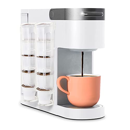 SUNGRACE K-Cup Coffee Pod Holder for Keurig, Side Mount Storage Organizer, Perfect for Small Counters (Transparent, 2 Pack for 10 K-Cups)