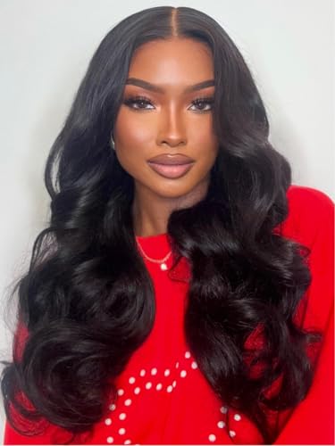 Image of Beauty Forever Glueless Frontal Wig - Pre Cut Lace Front Wigs Body Wave Human Hair - 13x4, 150% Density, 18 Inch