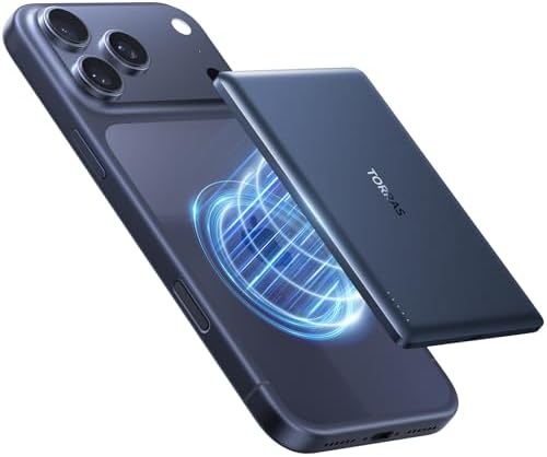 TORRAS MiniMag Power Bank, Ultra Slim 5,000mAh Wireless Portable ...