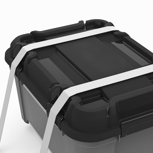 Kreher® Lagerbox Bunker Tough Aufbewahrungsbox mit Deckel und Silikondichtung (IP67/IPX7). Aus robustem Kunststoff in verschiedenen Größen. Ideal für feuchte Räume, Keller, Garage, Camping uvm. (55L)