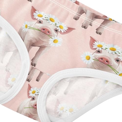 Joisal Cartoon Toddler Underwear Floral 2t Cotton Panties Little Girl Cute Piglets Daisy Flowers Pink Kids Briefs Undies4