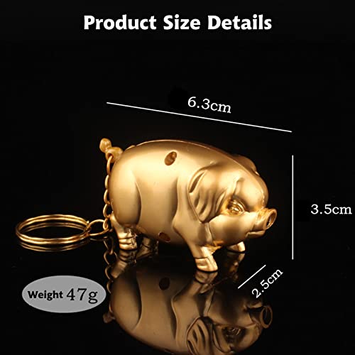 Encendedor creativo de llama soplete cerdo dorado portátil miniatura 5