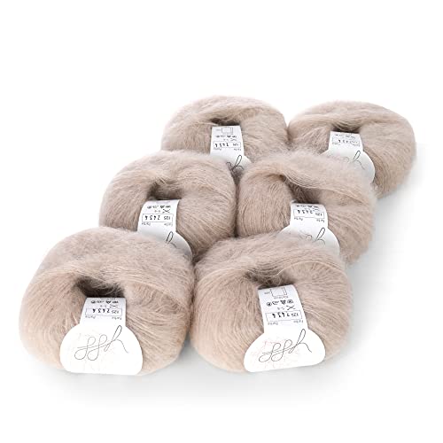 Gomitolo Ggh Kid - Lana Mohair Leggera (65% Mohair, 30% Poliammide) - Colore 125 Angorakanin - 25g/250m