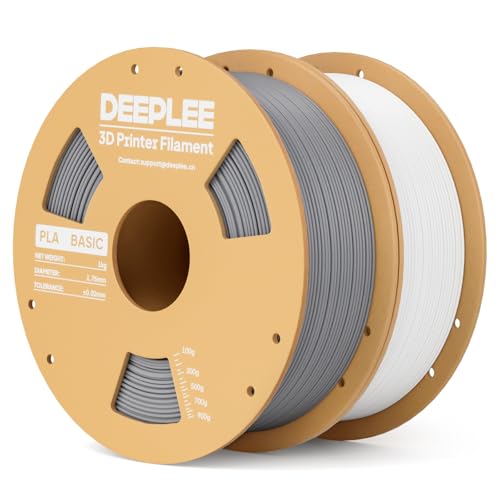 Image of PLA Basic 1.75mm 3D Printer Filament 1KG White and 1KG Grey
