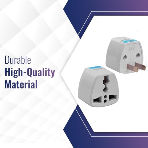 Image of Ocko Universal Type B USA Conversion Adapter Plug | 3 Pin Converter Socket | Indian to Universal Adapter | USA, Canada, Brazil to India | Suitable for Laptop, Camera, Charger (Pack of 3, White)
