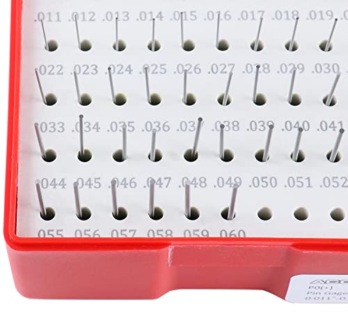 Accusize Industrial Tools P0(+) 0.011''-0.060'', 50 Pc Steel Plug Pin Gage Set thumb #5