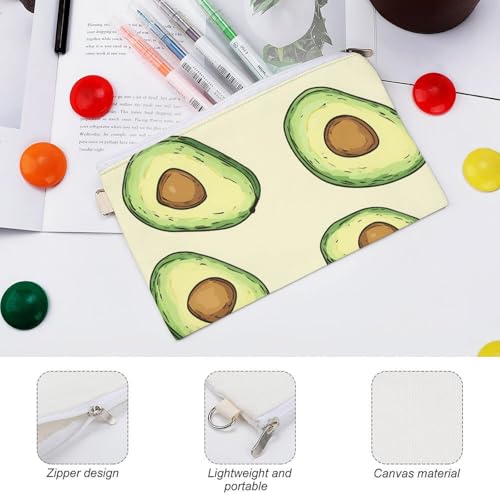 Cut Avocados Fashion Coin Purse Change Makeup Bag Canvas Pencil Pouch Travel3