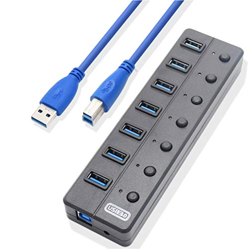 Mobestech Distribuidor de cabo durável Adaptador USB3.0 Conversor de hub USB de 7 portas de alta vel