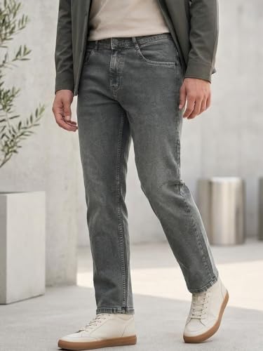 Image of Urbano Fashion Men's Regular Fit Heavy Washed Denim Jeans Stretchable