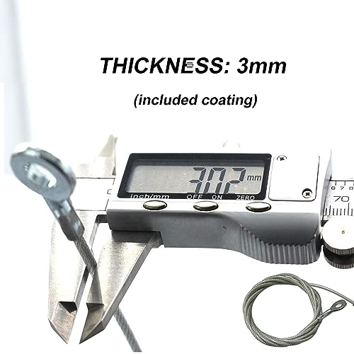 Image of 3mm Stainless Steel Rope tie Rope Safety Hanging Rope, 10 Pieces, 20-inch / 50cm Galvanized Steel Wire Rope, with Terminal Holes, Coated, Anti-Drop Device, Transparent