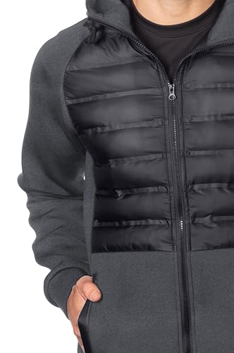 AFC Men's Active Fleece Quilted Puffer Jacket Hooded Soft Shell Coat 2X 3X 4X2