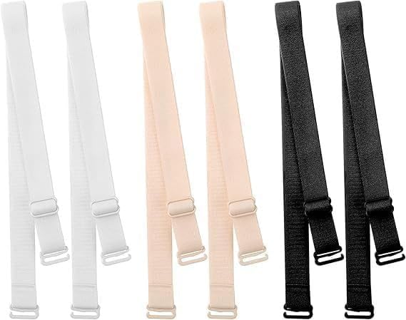 Adjustable Multicolor Elastic Bra Straps 12MM | Replacement Shoulder Straps with Plastic Hooks | Soft Stretch Bra Accessories for Women | 3 Pairs-image-14