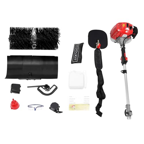 Image of Gas Handheld Sweeper, Lawn Mower,52cc 2.3HP 2-Stroke Gasoline Yard Sweeper with 20.47in Brush, Walk-Behind Lawn Mowers for Artificial Grass, Patio, Driveway, Sidewalk, Snow Broom for Quick Sweep