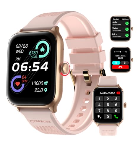 Smartwatch Chiamata e Risposta Vivavoce 1.85 logio Sportivo con 100+ Modalità Sportive Frequenza Cardiaca e Monitoraggio del Sonno Pedometro Ciclo Mestruale donna bluetooth rosa oro