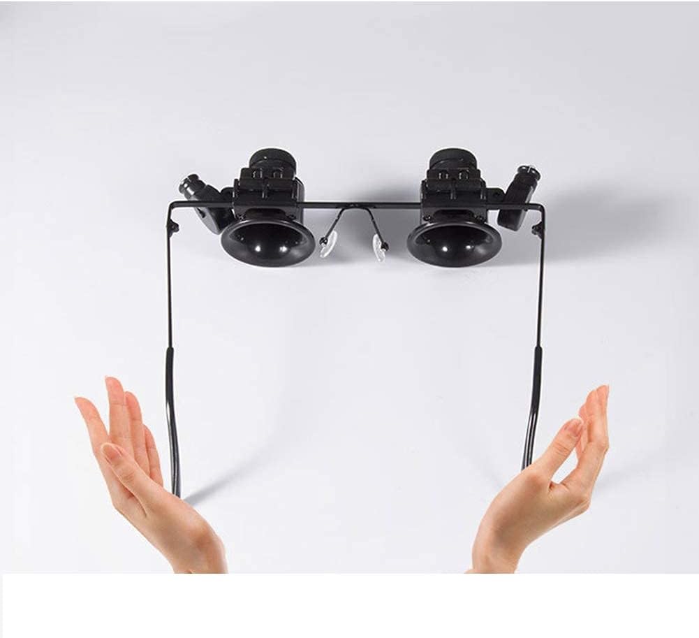 Magnifying Glass Dental Loupes, Jewelry Loupes, 20X Magnifying Glass Headband Magnifier Illuminated Watch Repair Head Mounted Glasses-Type Amplification Mirror
