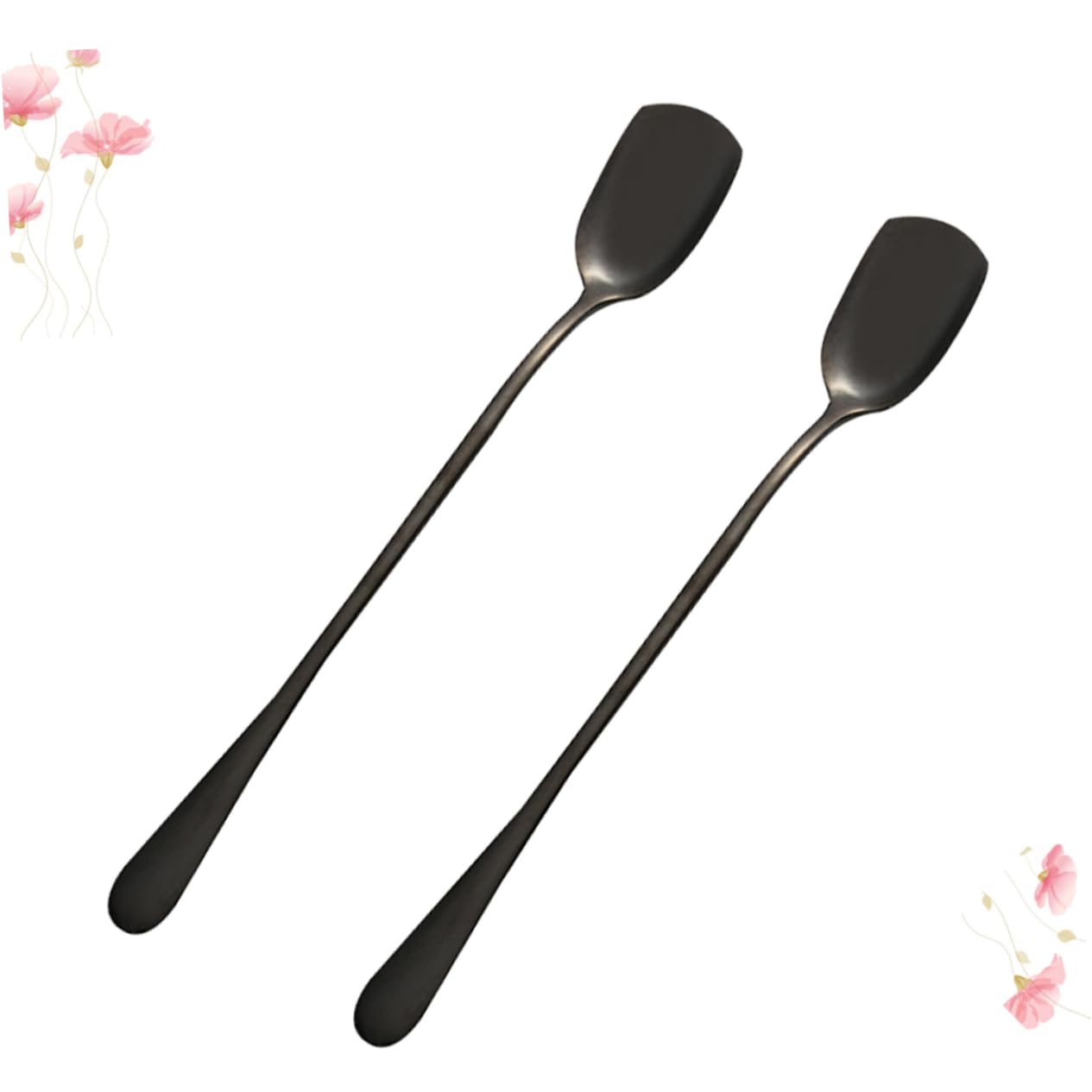 KICHOUSE 6 Pack Long Handle Ice Beverage Spoons Ice Cream Scoop Spoon for Bar Home Use