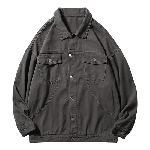 Veste classique en denim homme manteau casual slim en jean lavé boutonné mi-saison tendance