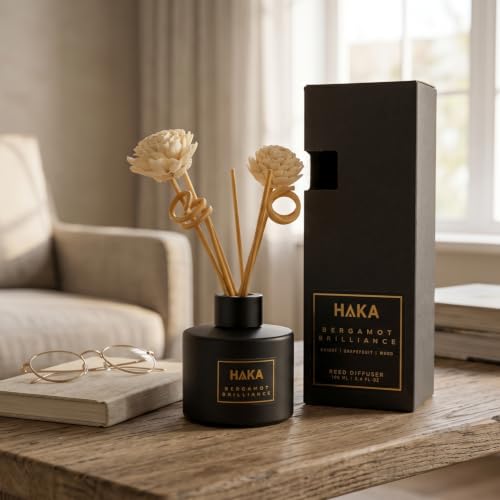 Image of Haka - Bergamot Brilliance Reed Diffuser 100ml | Luxury Citrus Home Fragrance | Aromatherapy Room Air Freshener for Home & Office Lasting Up to 60 Days