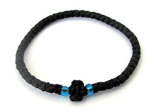 Handmade Christian Orthodox Greek Chotki, Komboskoini, Prayer Rope Thin Black2