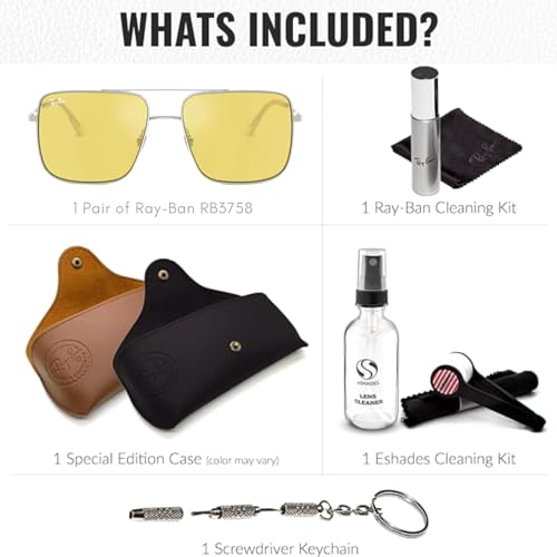 Ray-Ban RB3758 ARI BIO BASED Square Shaped Sunglasses for Men & Women with Official RAYBAN Eyewear Kit3