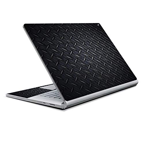 Image of MightySkins Carbon Fiber Skin for Microsoft Surface Book 2 13 inch (2017) - Black Diamond Plate,Protective, Durable Textured Carbon Fiber Finish,Easy to Apply, Remove,