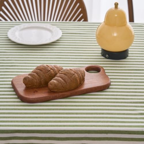 Nappe rectangulaire 140x220 cm verte en coton-polyester rayé - 8