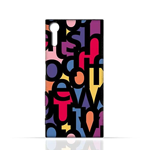 AMCSony Experia XZ TPU Silicone Case with Abstract Font Seamless Pattern