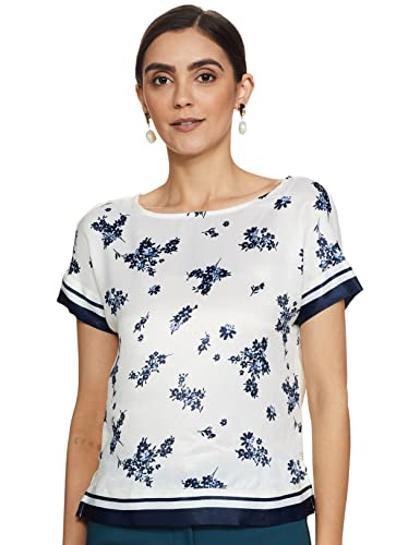 Image of Marks & Spencer Womens Printed Viscose Round Neck Regular Fit Top