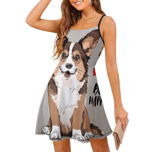 Robe d'été corgi à bretelles la tenue de plage idéale pour vos vacances